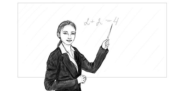 كيفية رسم مدرسة، والمعلمين